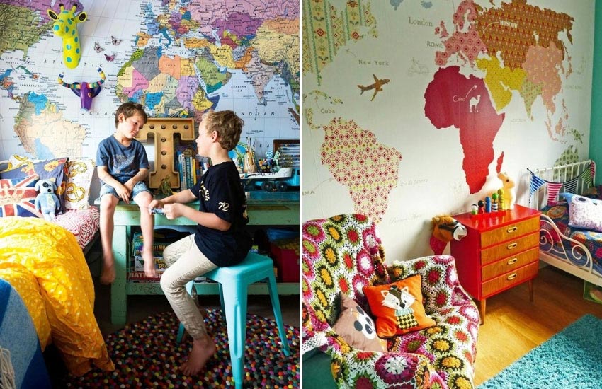Dünya Haritalı Çocuk Odası Dekorasyonu İçin 8 Öneri