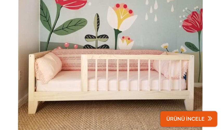 Montessori ahşap çocuk yatağı