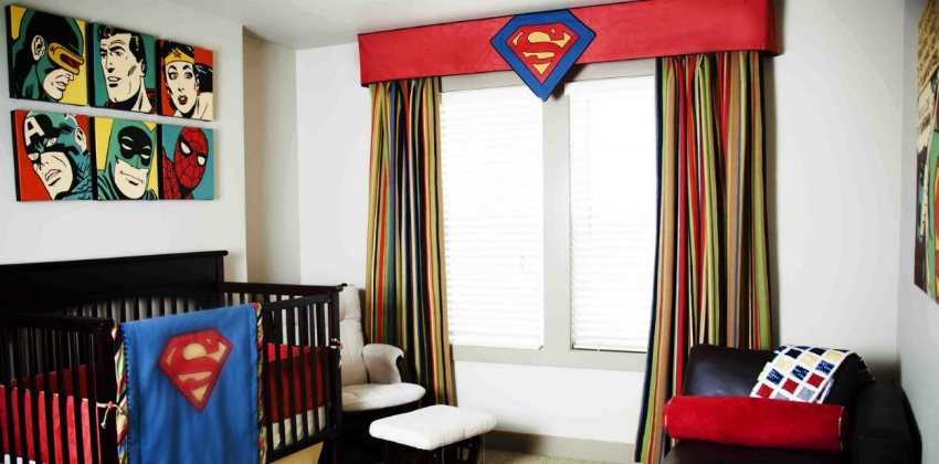süper kahraman bebek odası