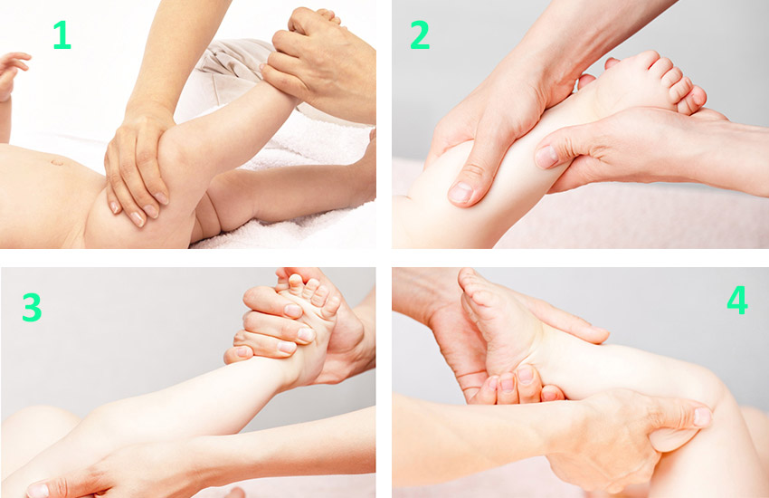 Bebeklerde bacak masajı