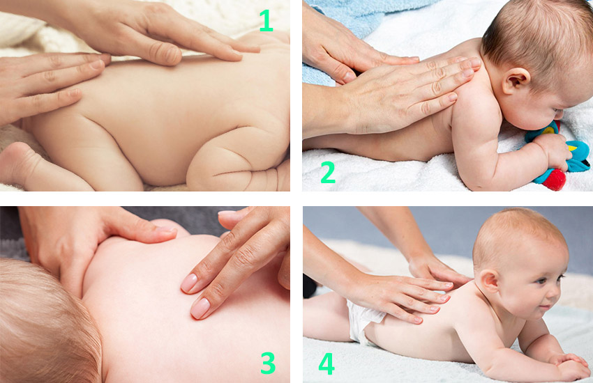 Bebeklerde sırt masajı