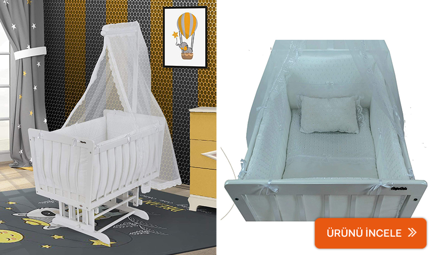 Beyaz Rüya Elit beyaz sepet beşik