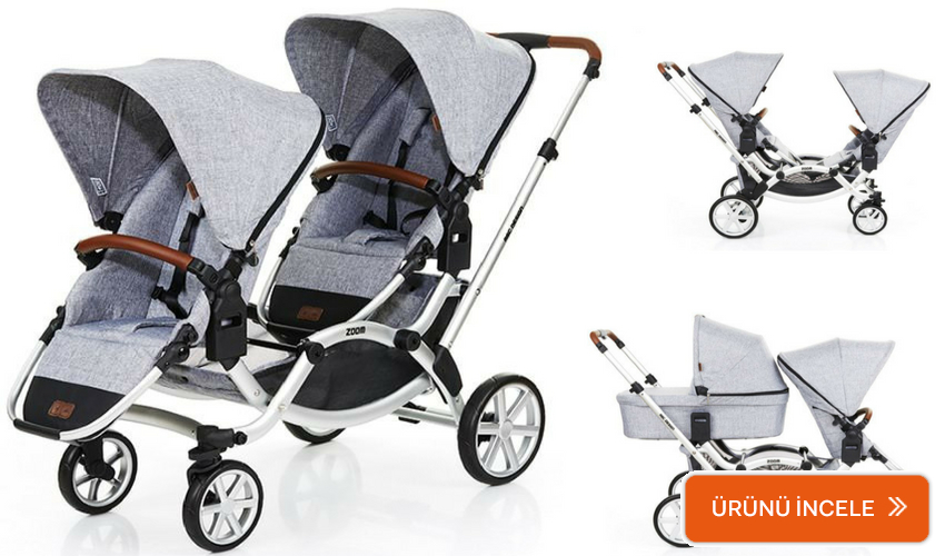 abc design zoom ikiz bebek arabası