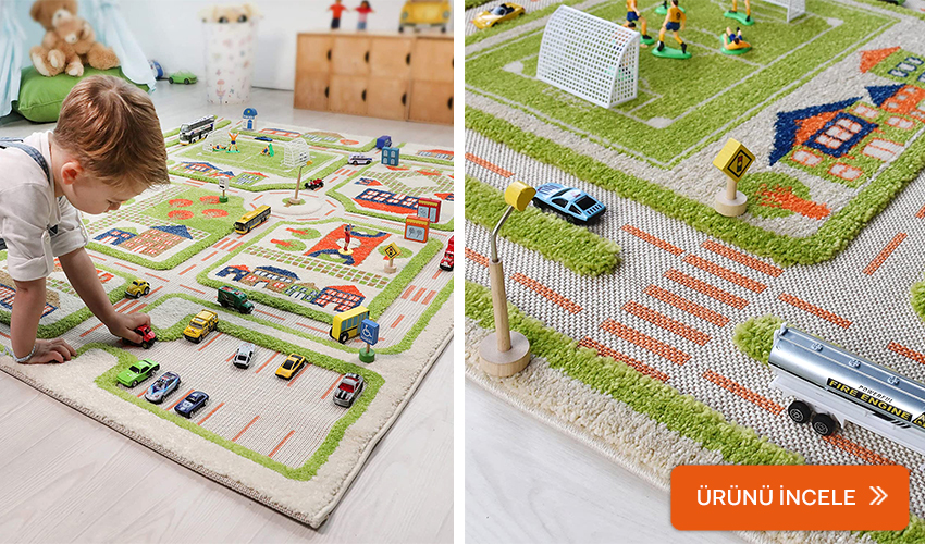 Little Herper araba yollu oyun halısı