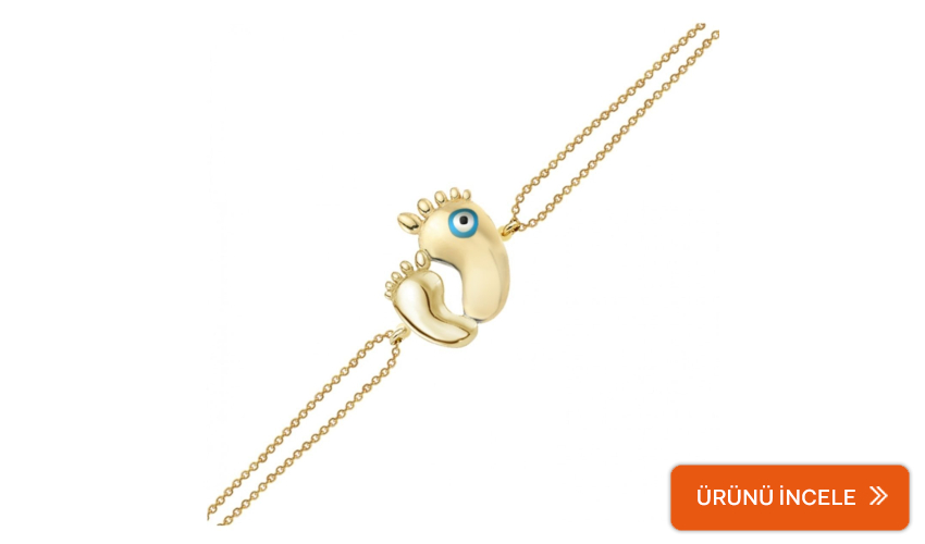 Ayak izi desenli bebek bilekliği