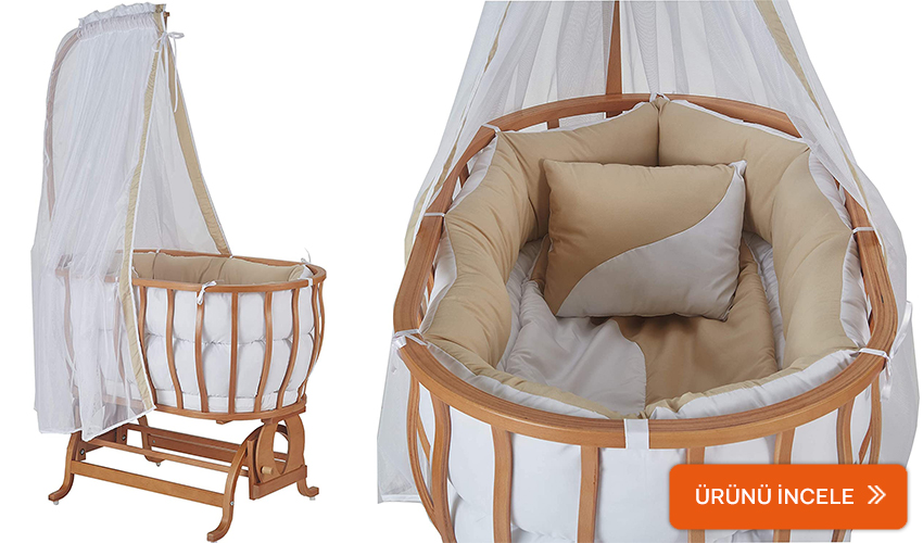 Babycom ahşap sepet beşik