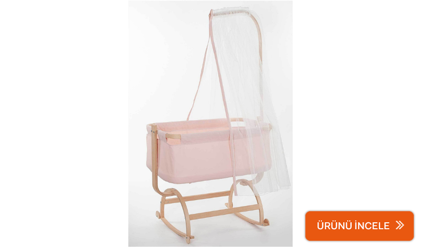 Babycom naturel ahşap sepet beşik