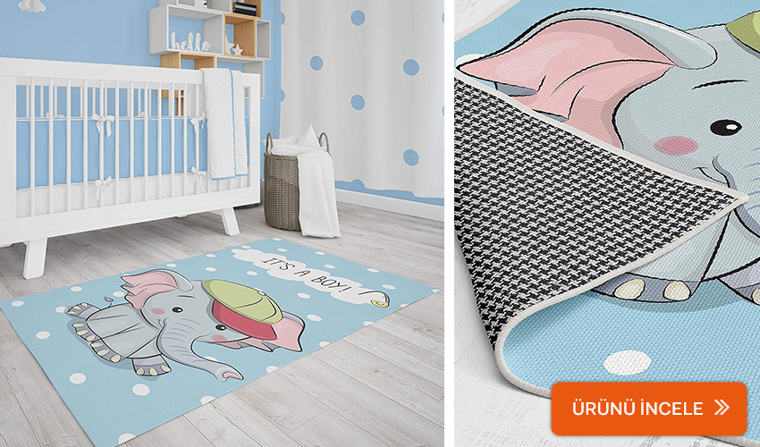 Branqusi erkek bebek odası halısı