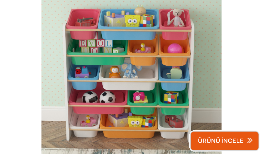 Pratico sepetli oyuncak dolabı