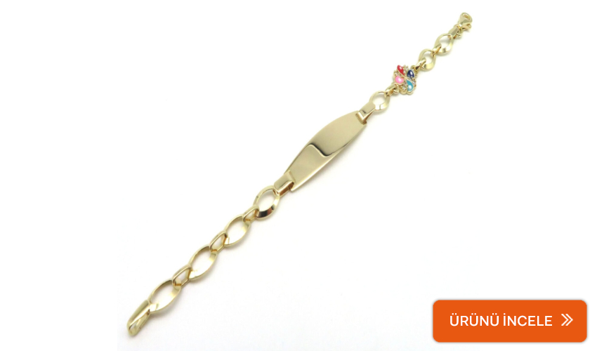 Çiçek desenli bebek künyesi