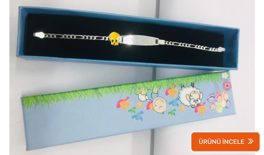 Gümüş bebek künyesi