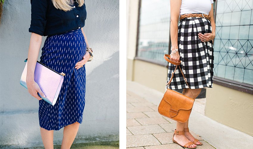 Hamile kumaş etek modelleri