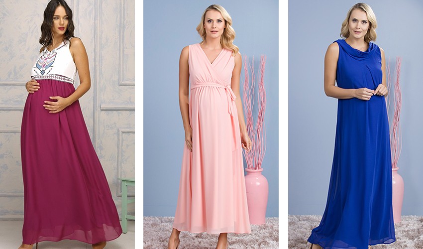 hamile uzun şifon elbise