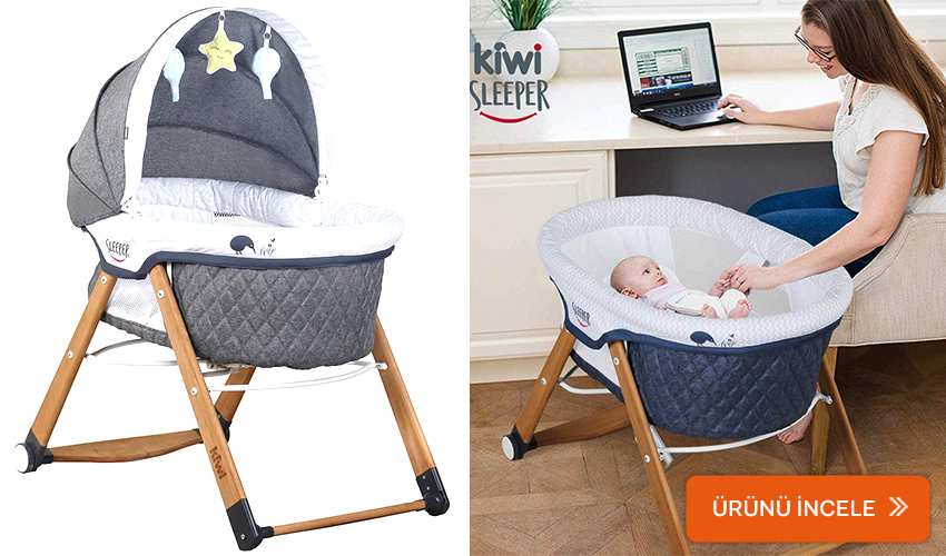Kiwi katlanabilir ahşap beşik