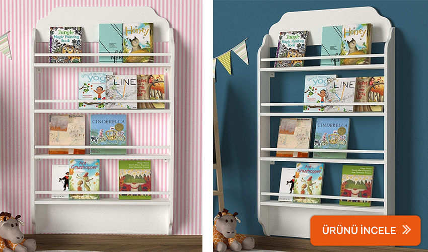 Montessori beyaz kitaplık