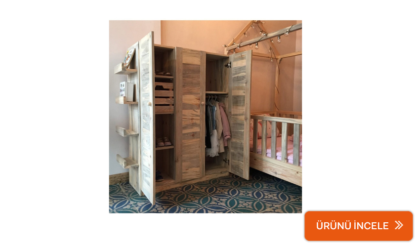 Montessori ahşap çocuk dolabı