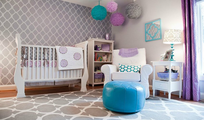 mavi mor bebek odası
