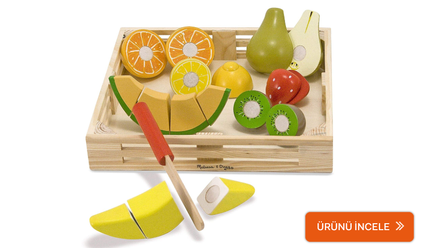 Ahşap meyve sebze kesme seti