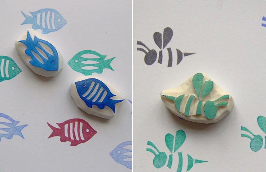 Patates baskısı örnekleri hayvanlı patates baskısı