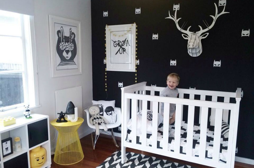 siyah bebek odası bebek odası duvar rengi