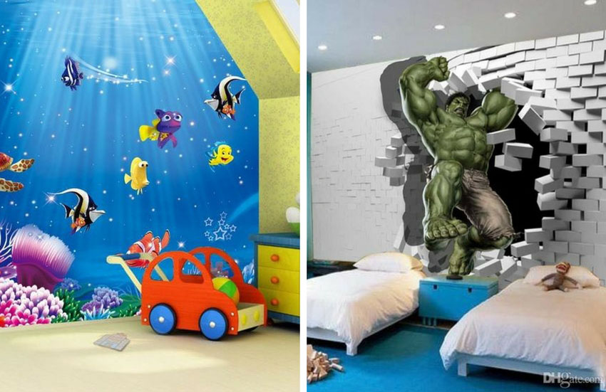 üç boyutlu duvar kağıdı çocuk odası duvar kağıdı modelleri 3d
