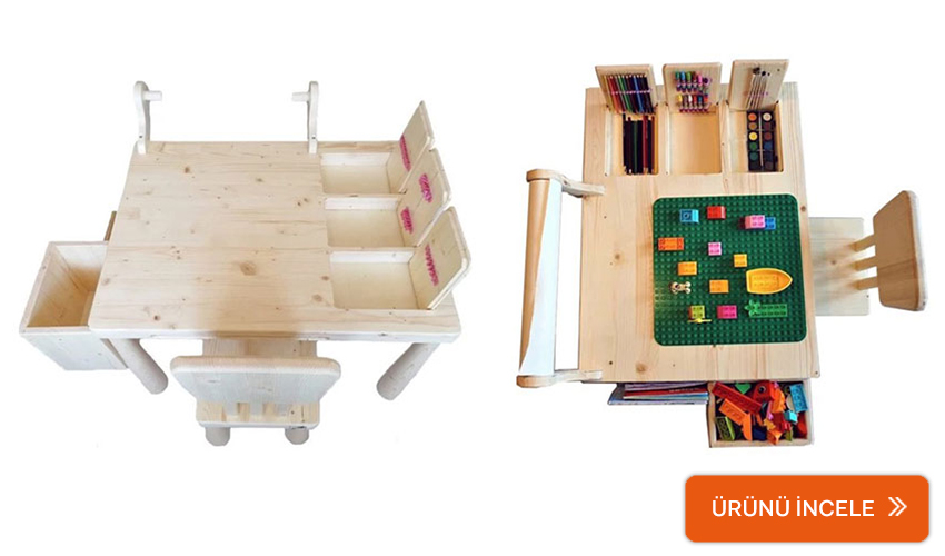 Wood&Tiddy ahşap çocuk oyun masası