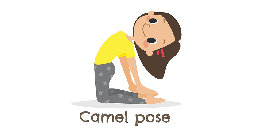 deve yoga pozu çocuklar için deve pozu